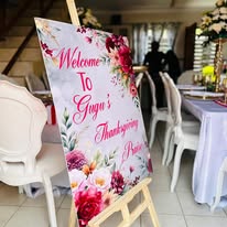 Welcome signage for a celebration