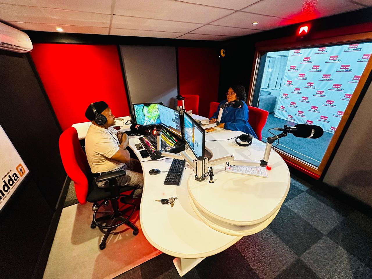 Wide shot of the Radio Highway studio session